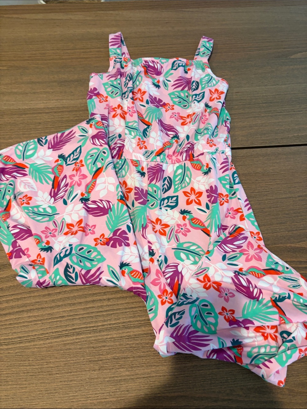 wonder nation Pink Tropical Leaf & Floral Romper